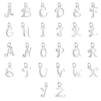 OPP1707-V Ocelový přívěšek - iniciála - iniciála "V"