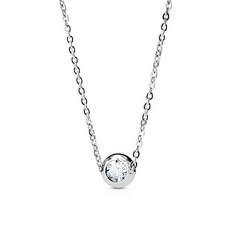 OPD0033 Ocelový náhrdelník se zirkonem