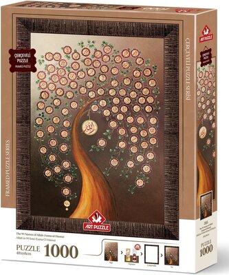 ART PUZZLE Puzzle s rámem a lepidlem 3v1 99 jmen Alláha 1000 dílků