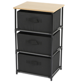 DOCHTMANN Regál s úložnými boxy černý 3 police 39x30x68cm