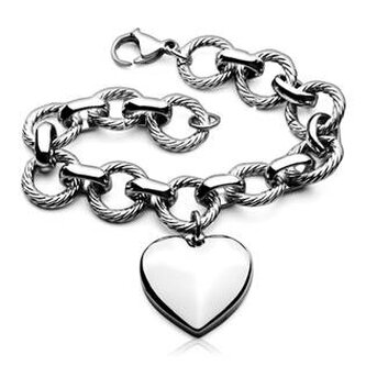 OPA1052.0 Dámský ocelový náramek - srdíčko