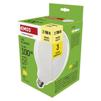 Emos LED žárovka Filament G125 / E27 / 11 W (100 W) / 1521 lm / teplá bílá Emos LED žárovka Filament G125 / E27 / 11 W (100 W) / 1521 lm / teplá bílá