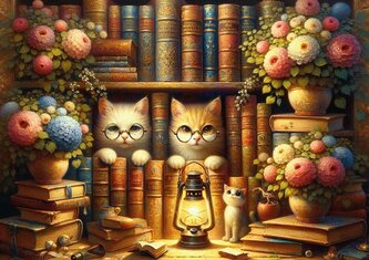 ART PUZZLE Puzzle Kočičí knihovna 260 dílků