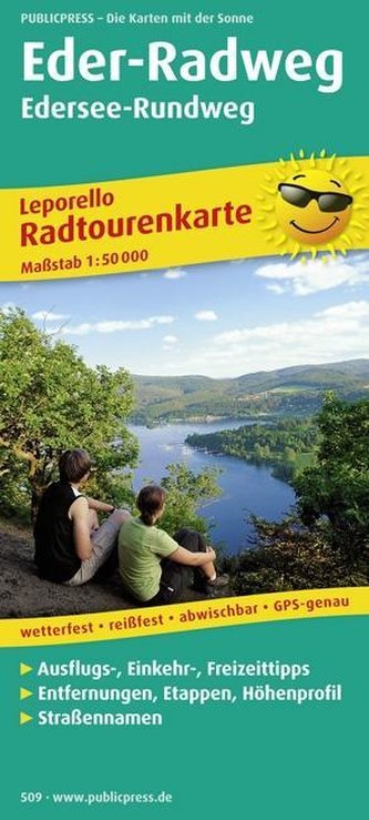 Radtourenkarte Eder-Radweg, Edersee-Rundweg 1 : 50 000