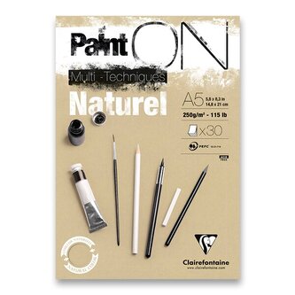 Blok Clairefontaine Paint on Natural - A5, 30 listů, 250 g