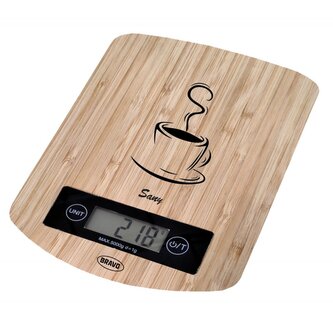 BRAVO Kuchyňská váha Sany B-5112, hnědá