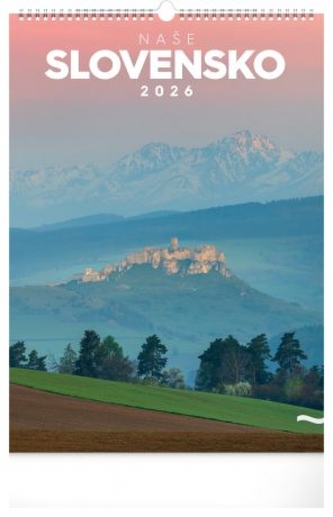NOTIQUE Nástenný kalendár Naše Slovensko 2026, 33 x 46 cm
