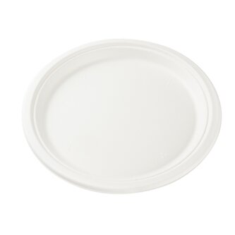 Talíř EKO z cukrové třtiny 23 cm 1-dílný bílý párty bal/10 ks