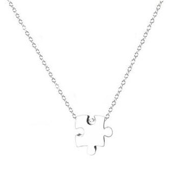 OPD0246-ST Ocelový náhrdelník - puzzle