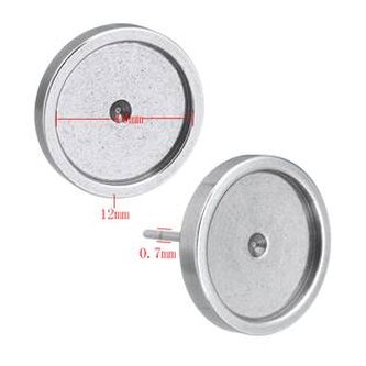 OK1100-10 Ocelové náušnicové lůžko 10 mm - puzeta - 1 kus