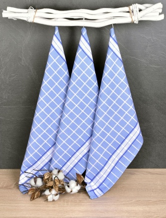 Luxusní kuchyňské utěrky, DOLCE BLUE egyptská bavlna set 3 ks