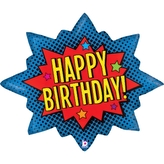 Fóliový balonek Superhrdina Happy Birthday – 75 x 62 cm