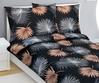 Povlečení bavlněné - Béžová,Bílá,Černá - 140x200, 70x90 cm