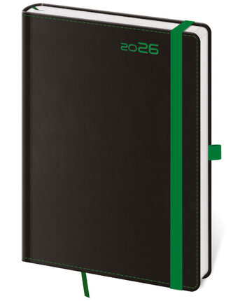 Týdenní diář B6 Black Green s poutkem