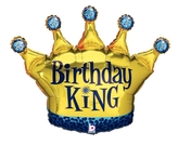 Fóliový balonek koruna Birthday King – 75 x 58 cm