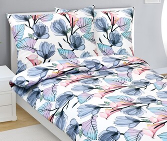 Povlečení bavlněné - Modrá,Fialová,Růžová - 140x200, 70x90 cm