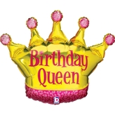 Fóliový balonek koruna Birthday Queen – 75 x 58 cm