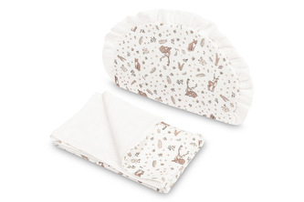 KOMPLET DO WÓZKA MUŚLIN KRÓLICZKI BIAŁY