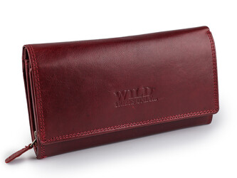 Dámská kožená peněženka 10x19 cm - 1 ks - 1 bordó sv.