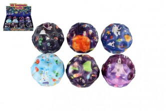 Míček skákací vesmír pěnový 7cm 6 barev v sáčku  12 ks v boxu