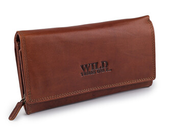 Dámská kožená peněženka 10x19 cm - 1 ks - 2 hnědá koňak