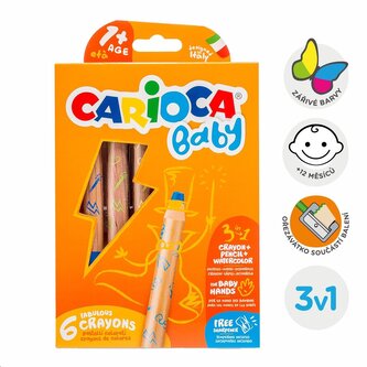 Carioca multifunkční voskovky 3v1 Baby - 6 ks