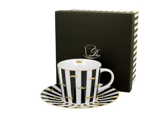 Filiżanka ze spodkiem Granatowa - WĄSY