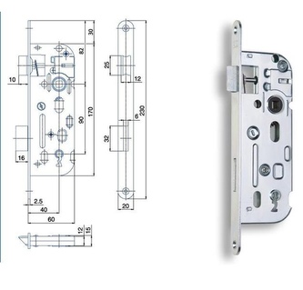 Zámek zadlabací 01-15 PL 90/60  HOBES