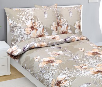 Povlečení flanelové - Béžová,Lososová - 140x200, 70x90 cm