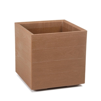 Plastový květináč Karo eco wood, přírodní dřevo, 300x300x300
