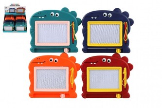 Magnetická tabulka kreslící plast 15x13cm 4 barvy v sáčku 24ks v boxu