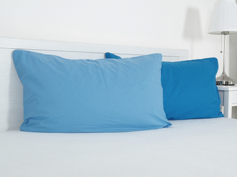 B.E.S. - Petrovice, s.r.o. Povlak na visco polštář DOUBLE bavlna popelín 45x75 cm - kobaltová/nebeská