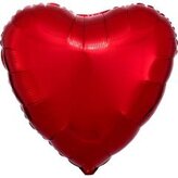 Balon foliowy metalik czerwony serce 43cm