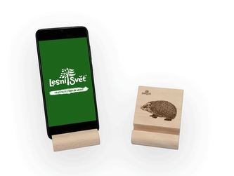 Lesní svět Stojánek na mobil M - Ježek pérovka