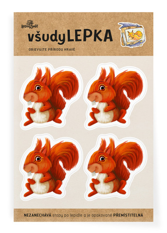 Lesní svět všudyLEPKA vel. 1 -023 - Veverka 4x Lesní svět všudyLEPKA vel. 1 -023 - Veverka 4x