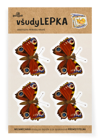 Lesní svět všudyLEPKA vel. 1 -019 - Babočka paví oko 4x Lesní svět všudyLEPKA vel. 1 -019 - Babočka paví oko 4x
