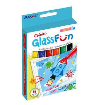 Kredki do szkła GlassFun 6 kolorów AMOS