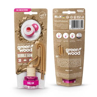 GREEN WOOD - Osvěžovač vzduchu s dřevěným víčkem Bubble Gum GREEN WOOD - Osvěžovač vzduchu s dřevěným víčkem Bubble Gum
