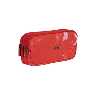 Pouzdro na pera MILAN 3-zipové, série Lava - červený