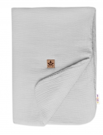 Mušelínová dečka s výplní 75 x 100 cm, Baby Nellys, světle šedá