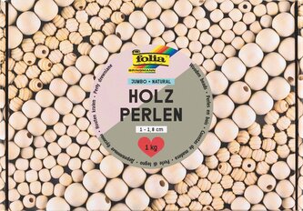 Dřevěné korálky jumbo (1 - 1,8 cm),  1kg, NATURAL