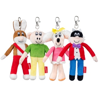 Sada Čtyřlístek 4díl., plyšový přívěsek na karabince