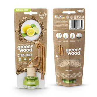 GREEN WOOD - Osvěžovač vzduchu s dřevěným víčkem Citrus Squash GREEN WOOD - Osvěžovač vzduchu s dřevěným víčkem Citrus Squash