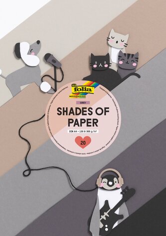 Barevný papír 300g/m² (Tonpapier - fotokarton) 20 ks, A4 ŠEDÝ