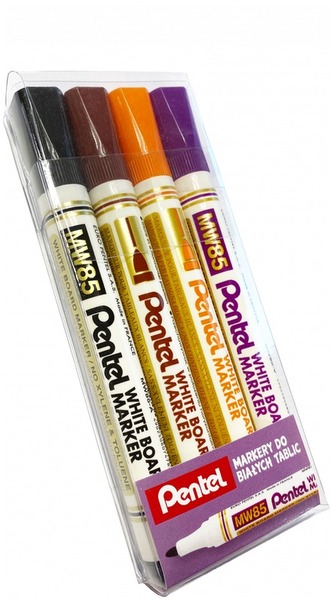 Marker suchościeralny 4-kol. MW85 AEFV w etui, Pentel