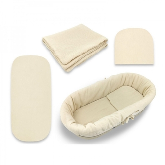 Mušelínová sada do hluboké korby kočárku 4v1 Nature - béžová