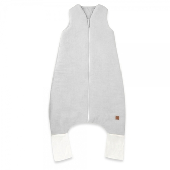 Mušelínový spací vak se zahrnovacími nohavičkami - šedý, vel. S