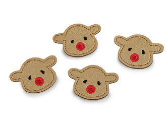 Nažehlovačka z eko kůže sob, medvídek, pejsek - 10 ks - béžová