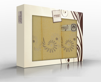 RĘCZNIK KPL. ARTI 3 SZT. /30X50/50X100/70X140/ FROTTE HAFT ŻÓŁTY 400G.