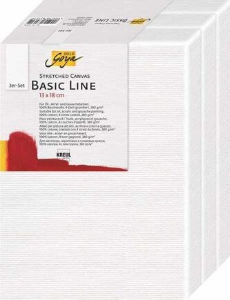 Malířské plátno Basic Line 13 x 18 cm, sada 3ks, KREUL